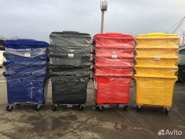 Пластиковый мусорный евроконтейнер 1100л GC-1944