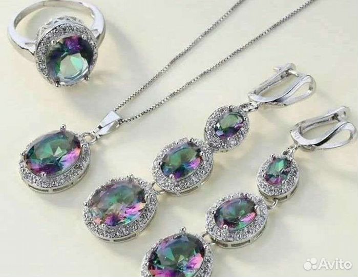 Набор swarovski elements колье и кольцо