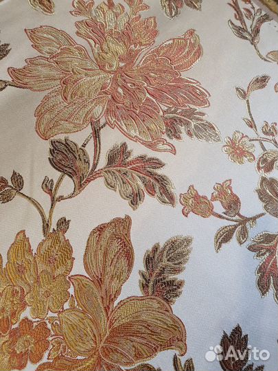 Ткань жаккардовая Цветы беж