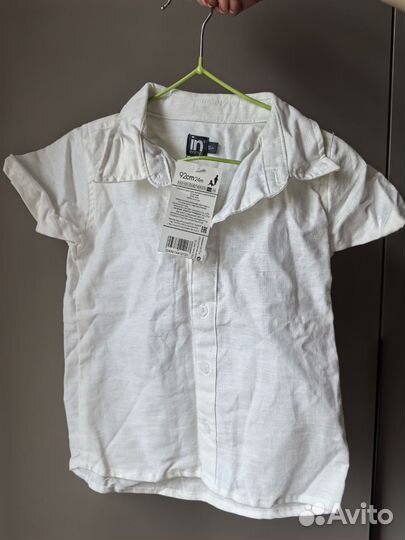 Рубашка из льна с коротким рукавом 92