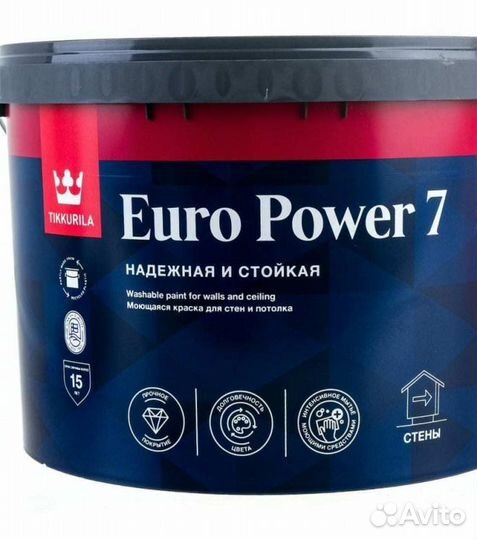 Краска моющаяся Tikkurila Euro Power