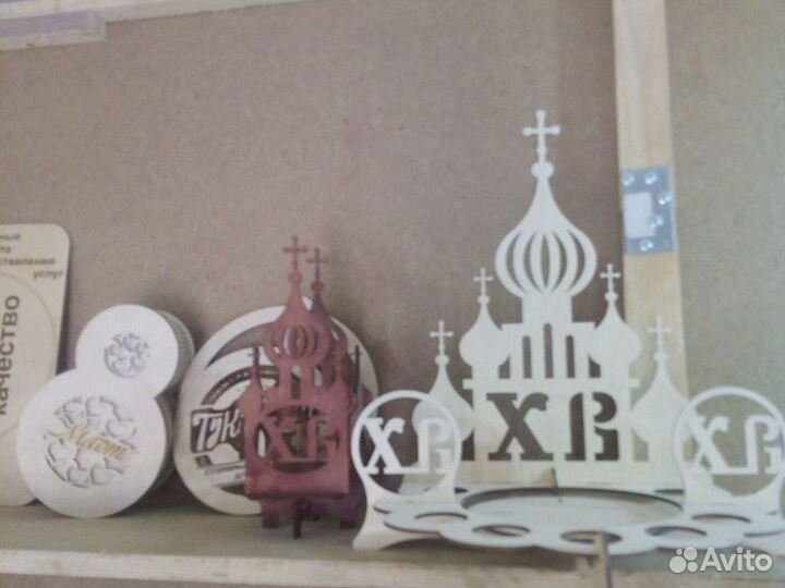 Лазерная резка, гравировка фанеры, пластика, карто