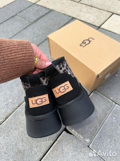 Угги UGG натуральная зашма и мех леопардовые