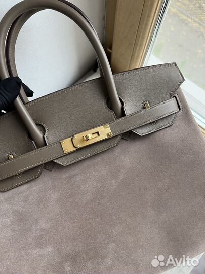 Сумка Hermes Birkin 30 suede/swift gold