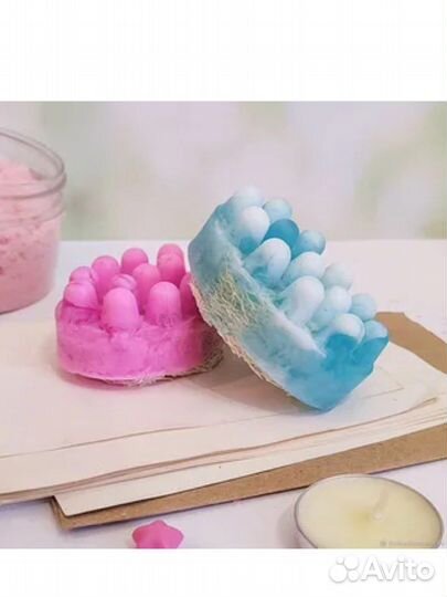 Массажное мыло. Мыло скраб ручной работы с люфой