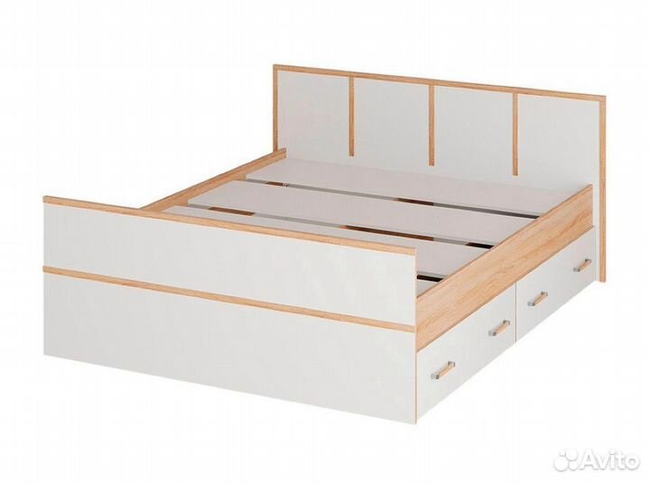 Кровать 140см Сакура дуб сонома с ящиками