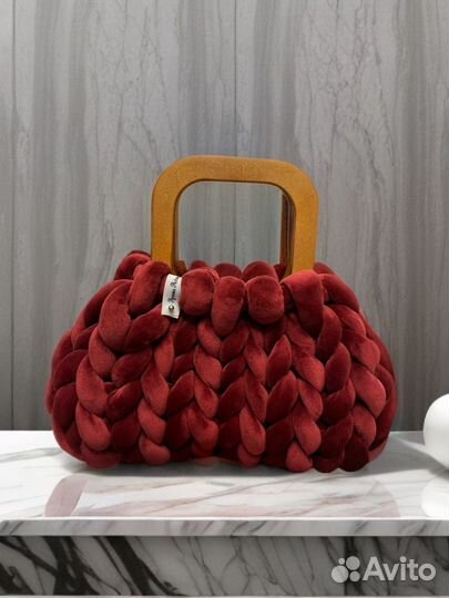 Вязаная сумка из толстой пряжи ручная работа