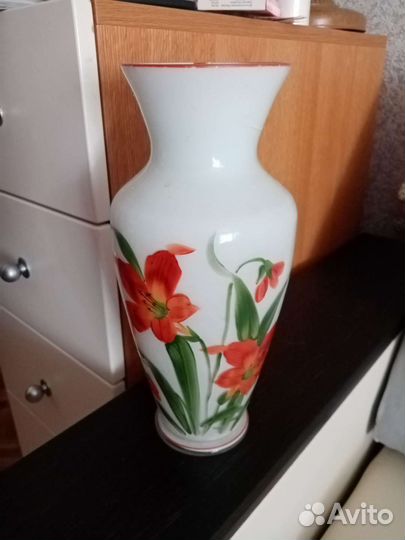 Ваза СССР молочное стекло