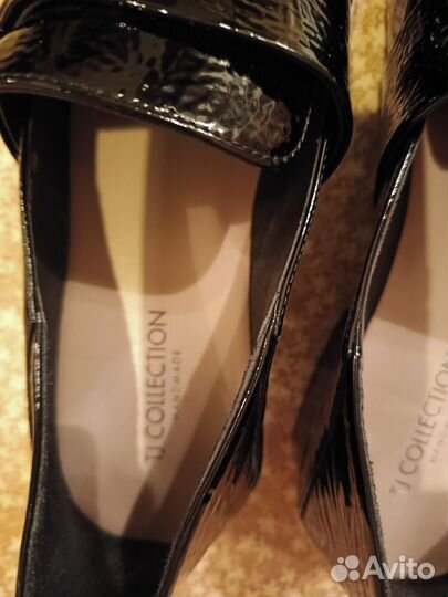 Туфли женские 39 размер черные кожаные