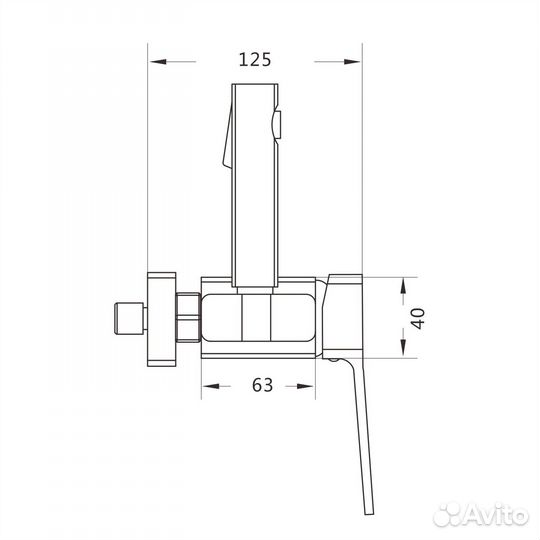 Гиг. душ со смесит. черн. Raffine F0599H-1