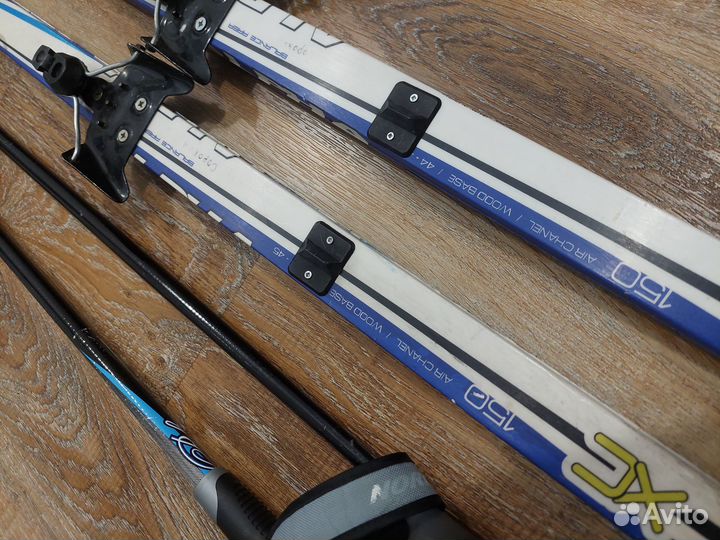 Лыжи детские 150 с ботинками 35 и палками