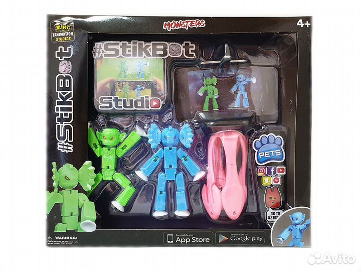Анимационная студия и 2 фигурки Стикбот Монстер 16