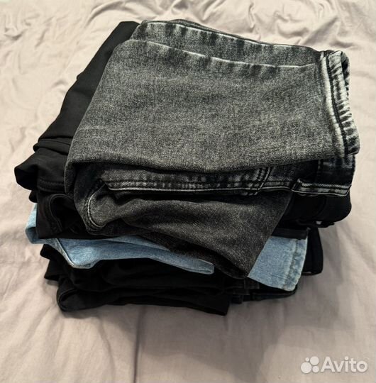 Джинсы 28 р 6 шт +юбка и штаны экокожа