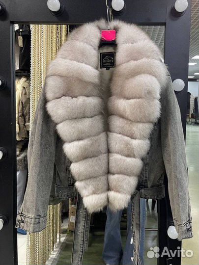 Джинсовая куртка с натуральным мехом