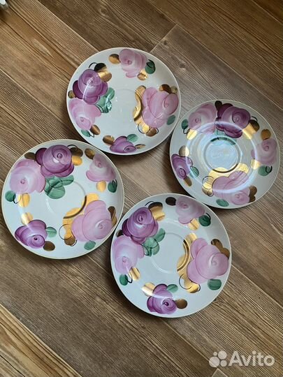 Тарелки Дулево с позолотой