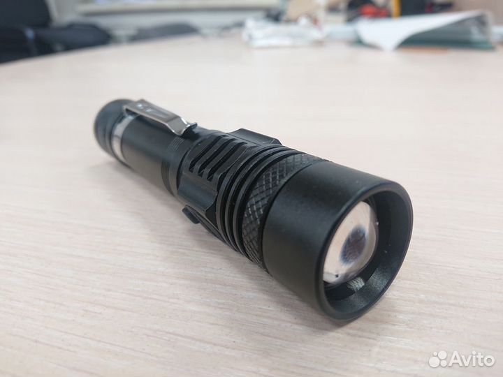 Тактический аккум. фонарь c T6 (1100Lx /Алюм/USB)