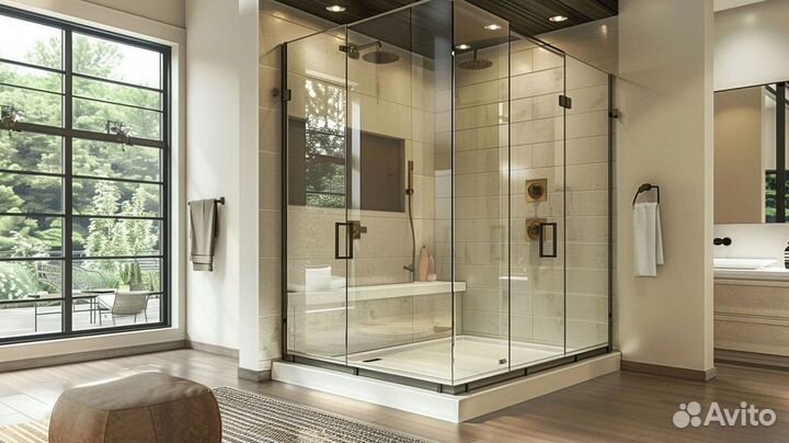 Стеклянные душевые перегородки на заказ