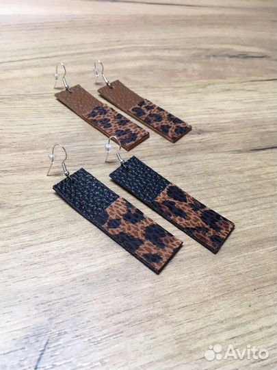 Серьги из кожи