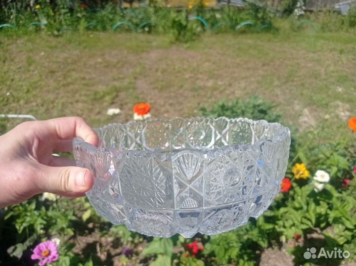 Хрустальная ваза/салатница большая СССР