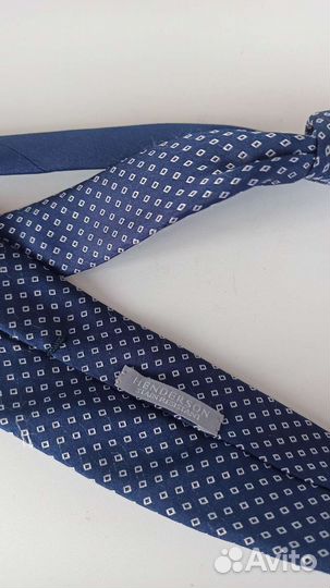 Галстук мужской синий узкий