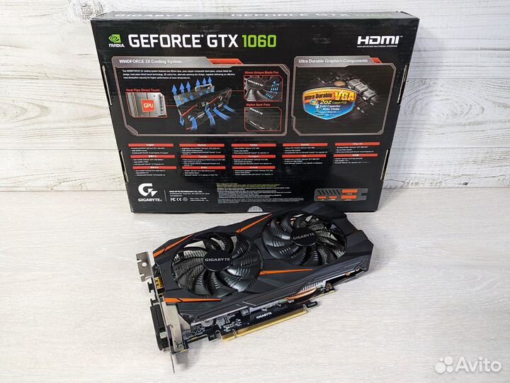 Видеокарта Gigabyte GeForce GTX 1060 Windforce 6Гб