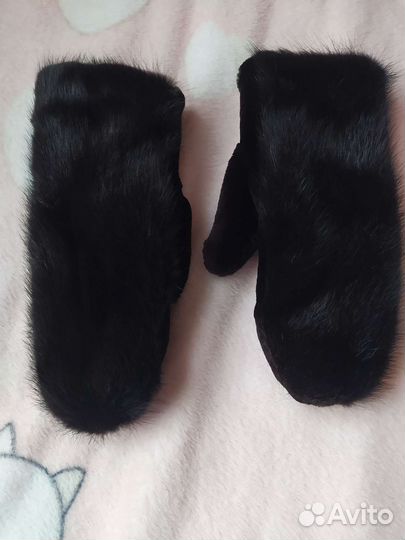 Новые Варежки из натур. меха норки и цигейки р7-9