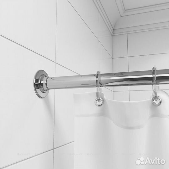 Карниз для ванны угловой Г-образный Iddis Shower