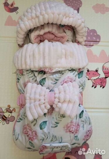 Комплект конверт на выписку для девочки