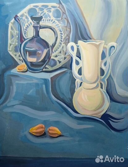 Картина натюрморт, гуашь,А4