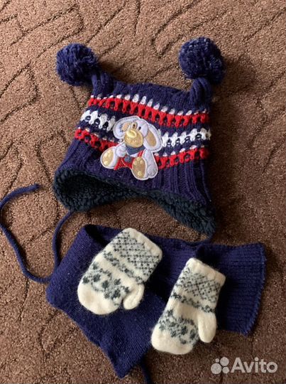 Комплект шапка и шарф для мальчика