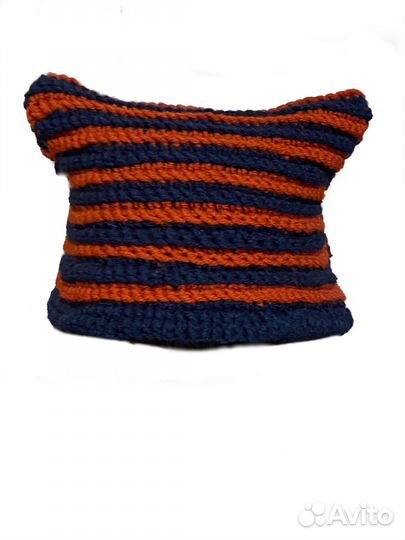 Шапка вязаная с ушками осенняя/зимняя