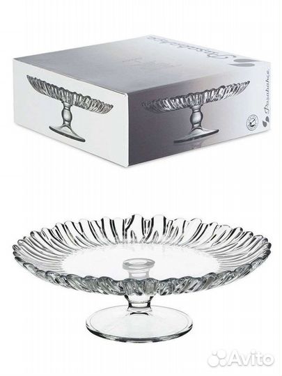 Ваза для фруктов на ножке стекло