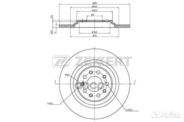 Диск торм. зад. Jeep Cherokee V 13- bs-6468 Zek