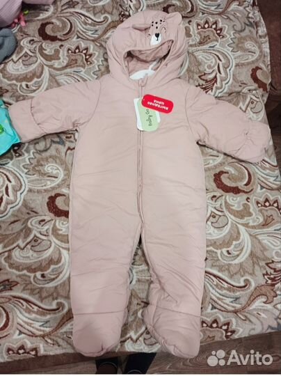 Зимний комбинезон для девочки новые 62 68 74 80