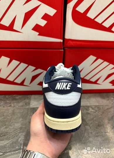 Nike dunk low vintage navy c доставкой