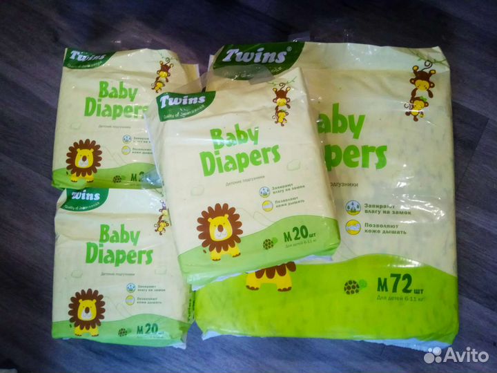Подгузники Твинс размер 3 М от 6 до 11 кг
