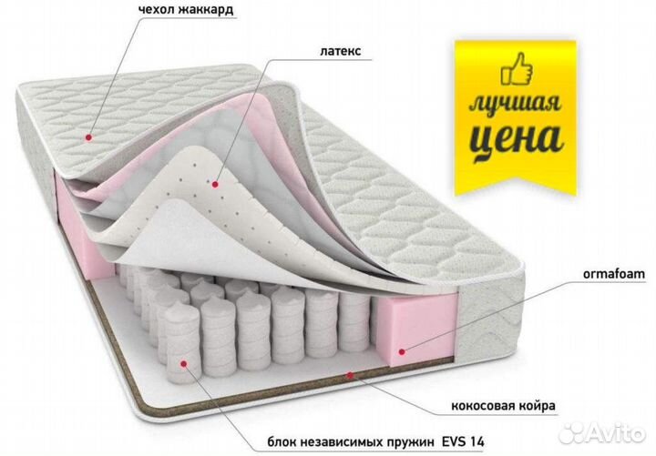 Матрас ортопедический 140х200 160х200 180х200