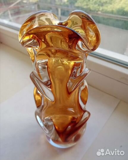 Ваза Чешское цветное стекло 20 см