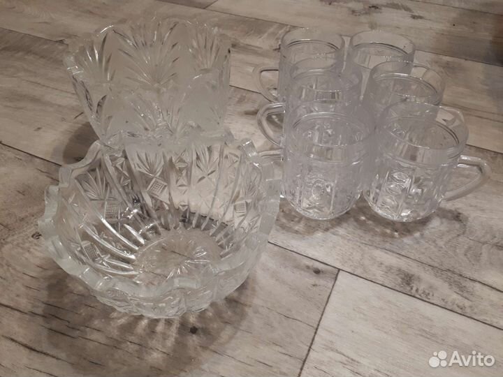 Кружка, салатник, конфетница Хрусталь