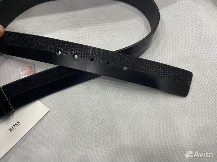 Кожаный ремень Hugo boss + пыльник 125см