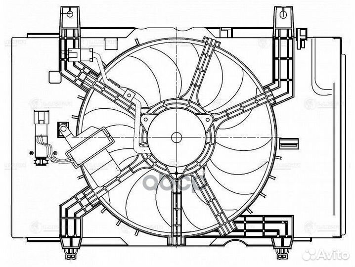 Крыльчатка с эл.мотором nissan tiida (04) 1.6i