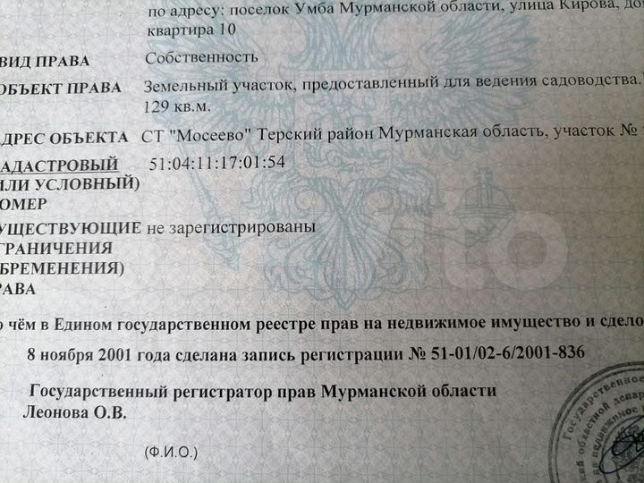 Участок 1 сот. (СНТ, ДНП)