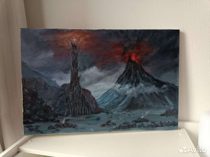 Большая картина маслом Роковая гора