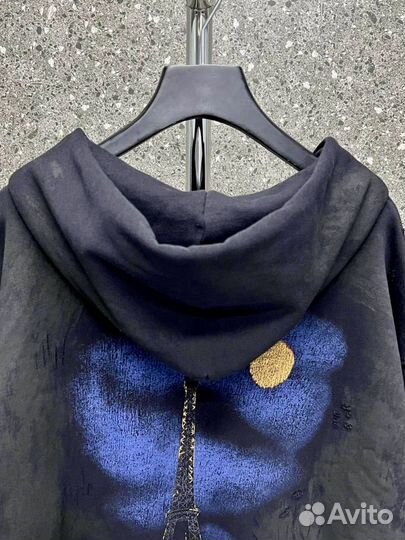 Зип худи Balenciaga Paris Moon черное скейт стиль