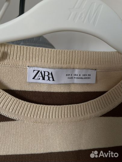 Свитер zara в полоску