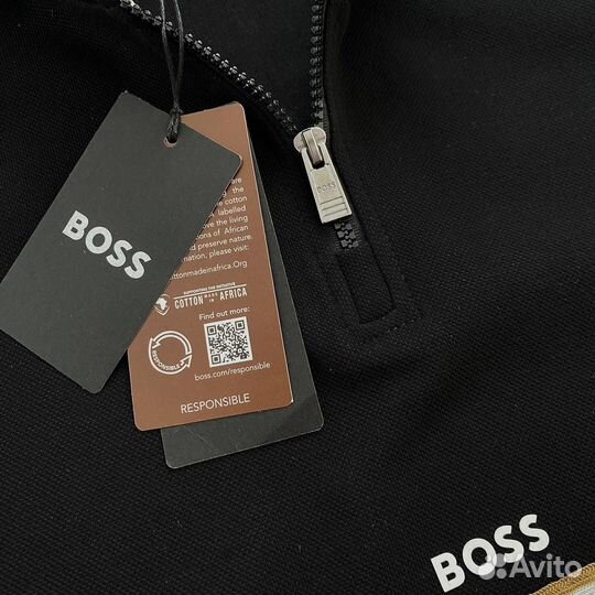 Свитшот полузамок hugo boss черный