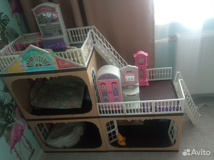 Кукольный домик для барби с мебелью