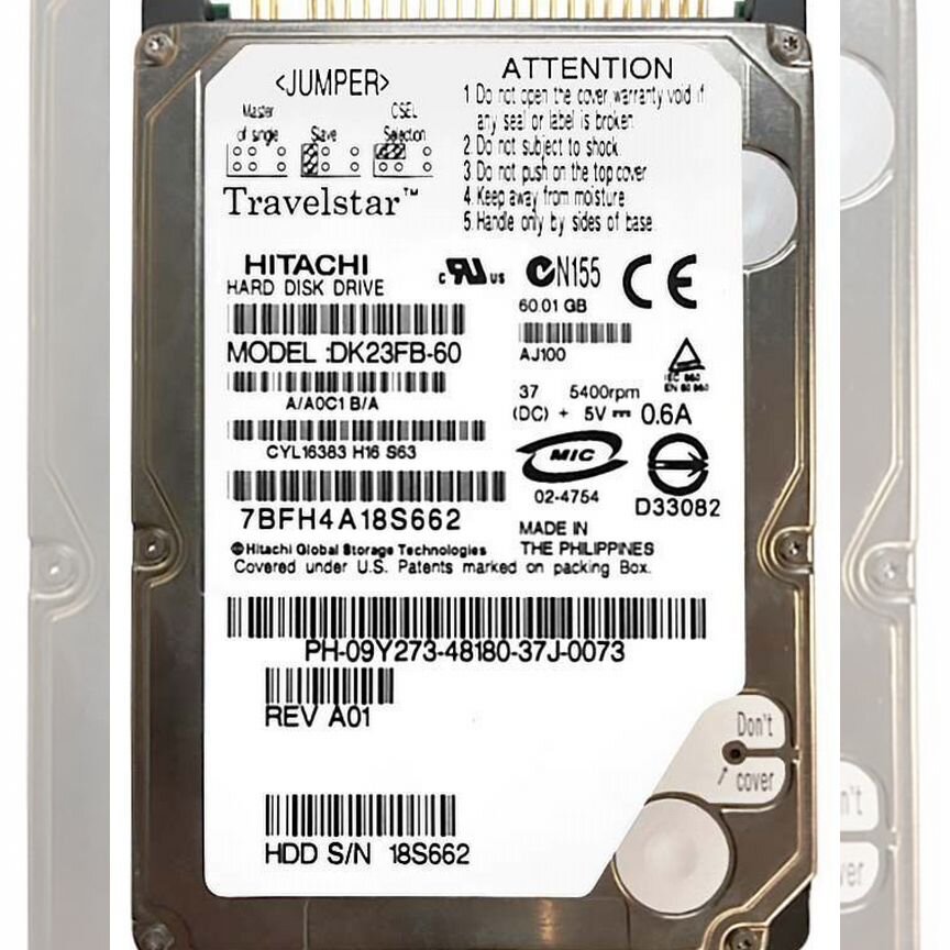 [DK23FB-60] Жесткий Диск Hitachi 60gb 5400 Ide 2,5" Dk23fb-60