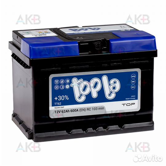 Аккумулятор автомобильный Topla Top 62R (600A 242x