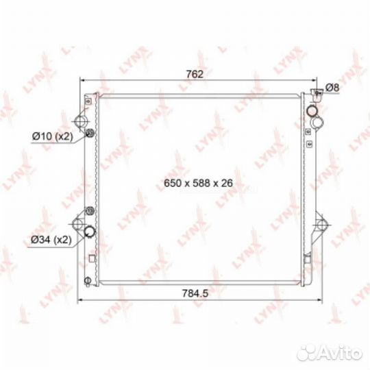 Lynxauto RB-1129 Радиатор охлаждения паяный AT